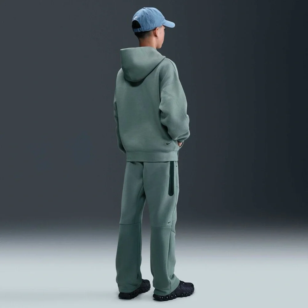NWOT Nike Sportswear Tech Fleece Hoodie and Open Hem Pants Set- Green Clay/Black - Picture 3 of 15